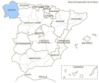 rubia gallega bovino distribucion geografica feagas